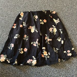 black flower hollister skirt